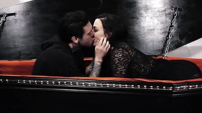 BurningAngel Goth Step-Sister Lures Bro into Coffin 4 Hardcore Fun!