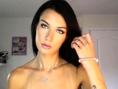 Cute curly brunette solo webcam masturbation