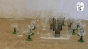 Drinking Glasses under metal heel Pumps