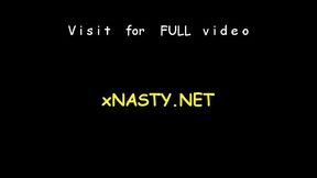 Mouthwatering blonde lady Sabrina riding a big pole