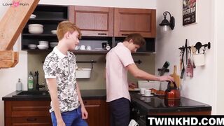Young studs turn kitchen play into wild mating press action