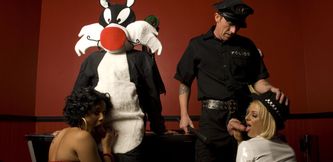 Foursome sex with Sylvester the cat