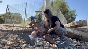 used outdoor by mistress tirza cbt dick slapping domination anal humiliation