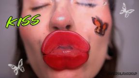 Halloween bold red glossy kiss