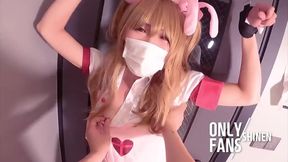 Sana Natori POV cute ladyboy cosplayer totally destroyed in bondage hentai anal mess
