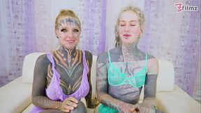 Threesome Tattooed TEENS World Champion Facial and Gaping Hard Fuck