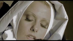 Under the Tunic, Sexy Lingerie: This Slutty Nun Cums DP with 2 Cowboys