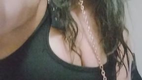 Goth girl bdsm outfit navel play