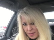 Smoking leather and leggings in my car