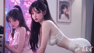 I took a young Korean girl's virginity; she takes my cock so deep into her mouth.[AI]