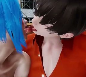 Jinx Rips a Man's Cock in Public - Lol Jinx Park Bench Handjob