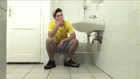Skin Twink Dominates the Dick Horny New Cumer in the Toilet
