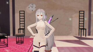 SKADI ARKNIGHTS ANIMATED INSECTS SEX MMD NAKED DANCE PURPLE WINGS COLOR EDIT SMIXIX