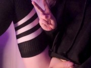 Femboy knots and cums all over thigh highs