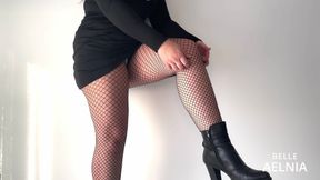 Being Slutty in Lingerie and Fishnet Teasing and Spreading My Ass and Pussy