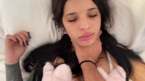 slap me and fuck me hard daddy! submissive latina gets multiple slaps and a deep creampie!