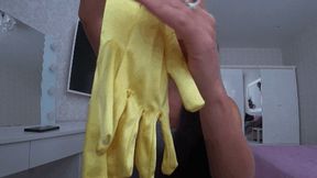 You can cum on my silk yellow gloves a