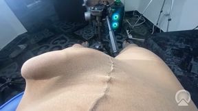White Fat Cock Inside Pantyhose
