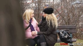 Park Bench Romance – Tender Kisses Turn Passionate French Kiss Close-Ups (MOBILE resolution)