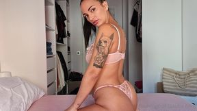 transparent lingerie set masturbating with my fingers -claudia bavel-