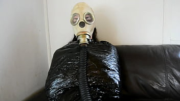 German Plastic Bondage Gasmask Milf