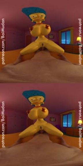 The Simpsons - Marge pushes her tits together sex