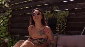 Catch a Glimpse: Enjoying a Steamy Moment by the Poolside