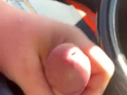 Jacking off in a tow truck !