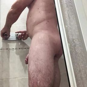 Hard cock in the shower