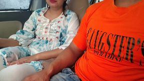 Cute Desi Indian Beautiful Saara Bhabhi in Car Outdoor