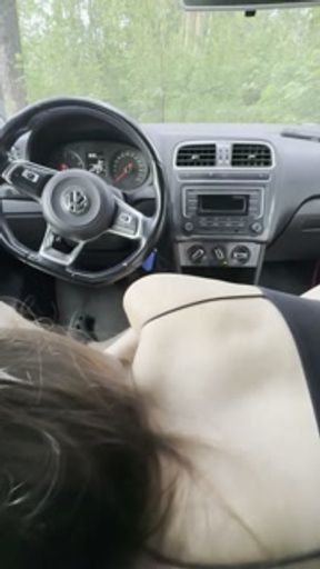 A stunning blowjob from a beautiful woman on a hot summer day