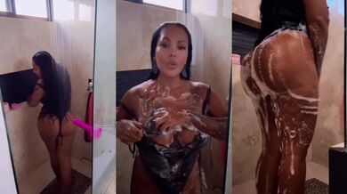 Soapy Latina Twerks In Shower Teasing Big Ass And Huge Tits