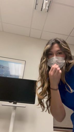 Shhhh while everyone else is working on the other side of the office, I went into one of the operatory rooms to strip dance and play with myself!
