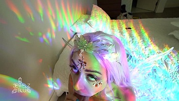 You meet a rainbow fairy princess who grants your one wish... to suck your cock