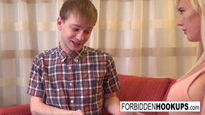 Busty blonde gets fucked by her step-brothers huge cock
