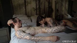Passionate Tattooed Couple Fuck Hard with Cum in Mouth