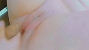 Jumping on his huge cock in open pajamas