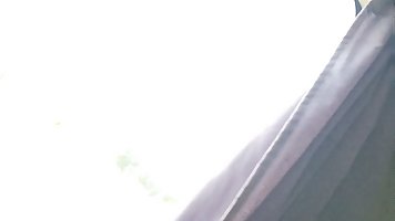 Amateur brunette girl sucks her BF's dick on publick bus