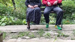 I cum heavily on my mother-in-law&#039;s sexy high-heeled shoes