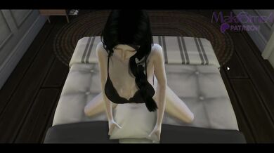 Vecina Caliente se masturba con almohadas