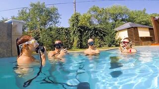 Group sex underwater with Eva Sasalka