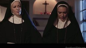 Libidinous and sinful nuns can't stop eating each others yummy pussies