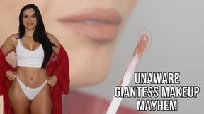 Unaware giantess makeup mayhem - Lalo Cortez and Vanessa
