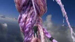 Brave Teenie Climbs Braids from Sky 4k