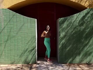Latina Fitness Babe Flashes in Public, Then Gets Fucked Hard at Home – Naomi Rides Trevor 'Til He Cums