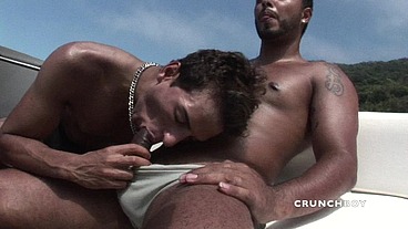 latino muscle fucking bareback in exhb in boat