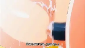 Big titty slut has a anime girl and guy double fuck her holes with toys