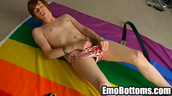 Sexy emo twink John Light is masturbating to get off