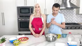 Spicy 18+ young blonde gets pleasure from hard dick-riding