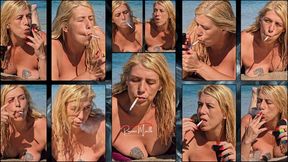 00271 # smoking on the beach while rubbing fresh mozzarella on the sand